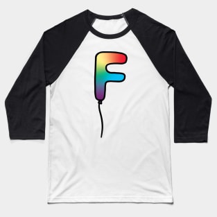 Initial Monogram Balloon Letter F Baseball T-Shirt